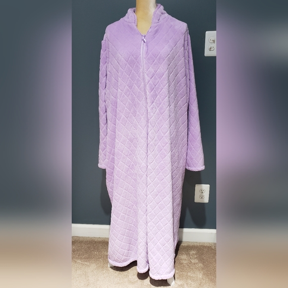 Celestial Dreams Women's High Collar Zip Front Robe with Pockets Sz 4X - Picture 2 of 10